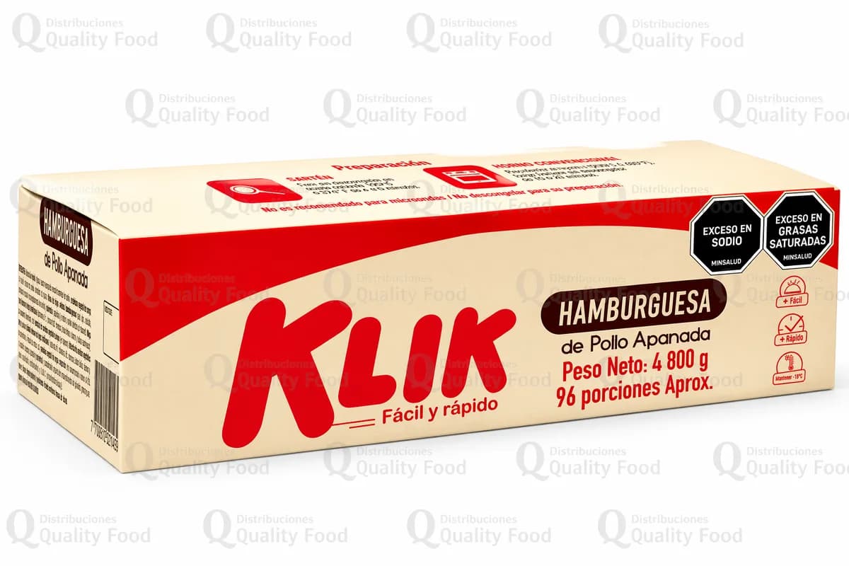 HAMBURGUESA APANADA DE POLLO KOMAYA X 48 UNIDADES X 100 GR