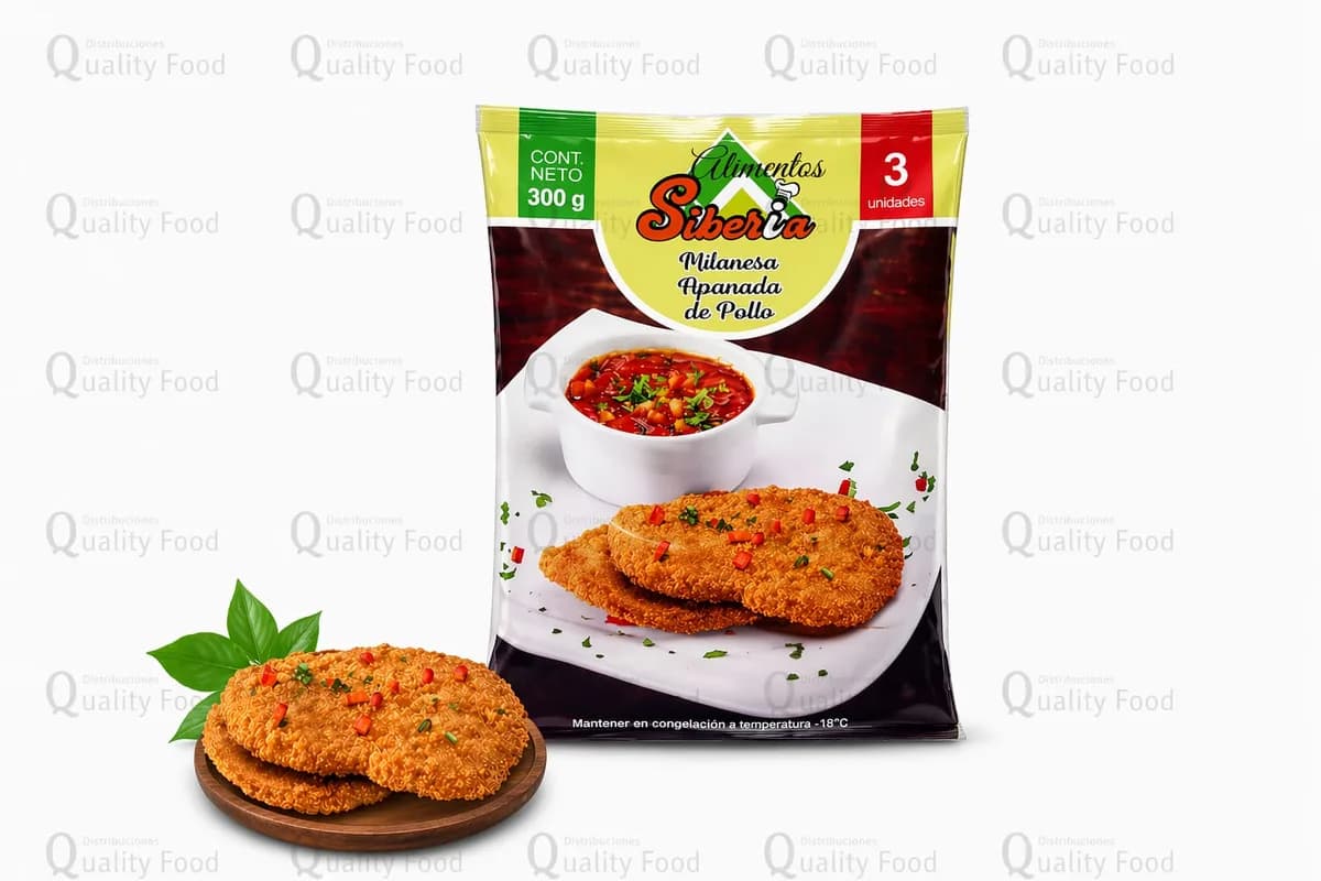 Milanesa apanada de pollo X 3 und X 100 grs