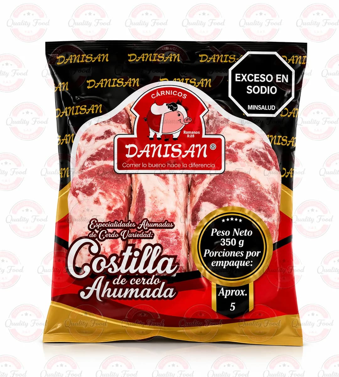 COSTILLA X 350 GR AHUMADA DANISAN