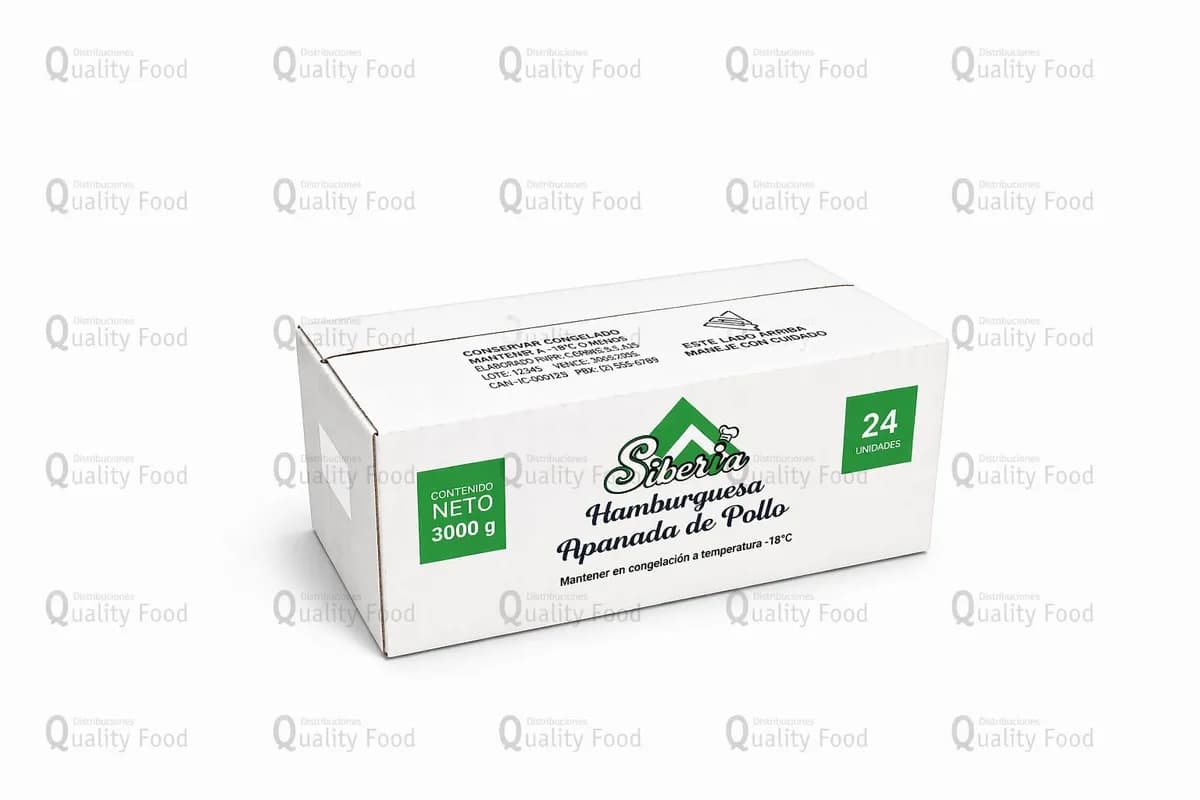 Hamburguesa apanada de pollo X 24 und 125 GR