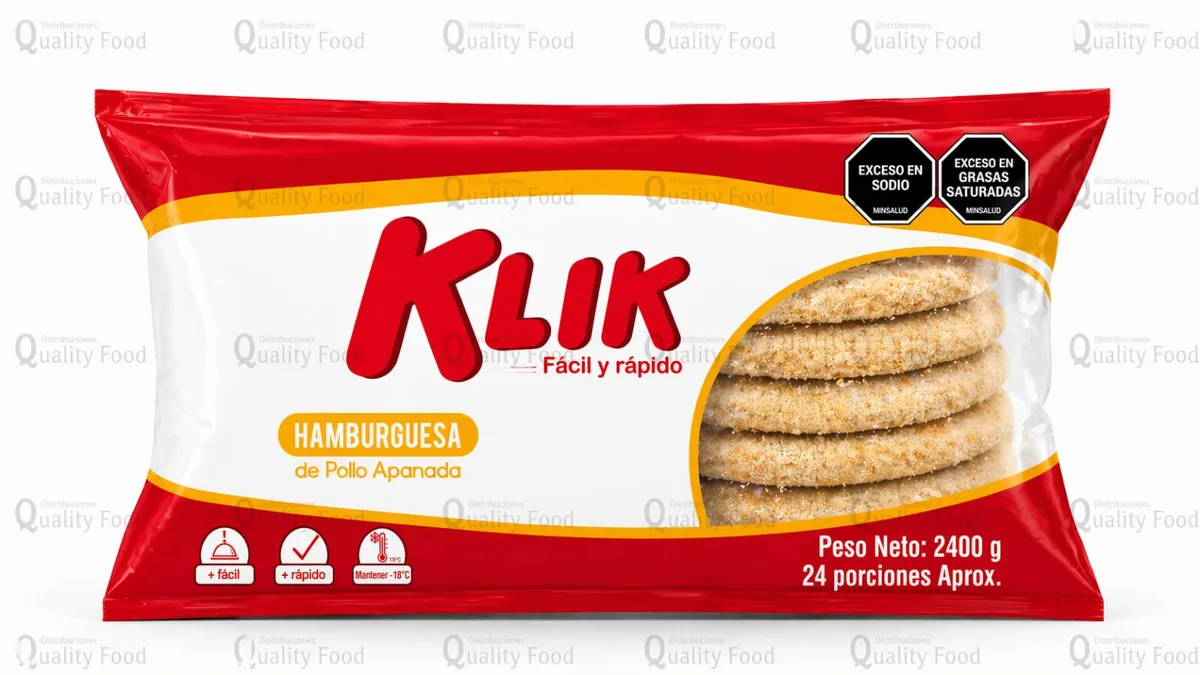 HAMBURGUESA APANADA DE POLLO KOMAYA X 24 UNIDADES X 100 GR