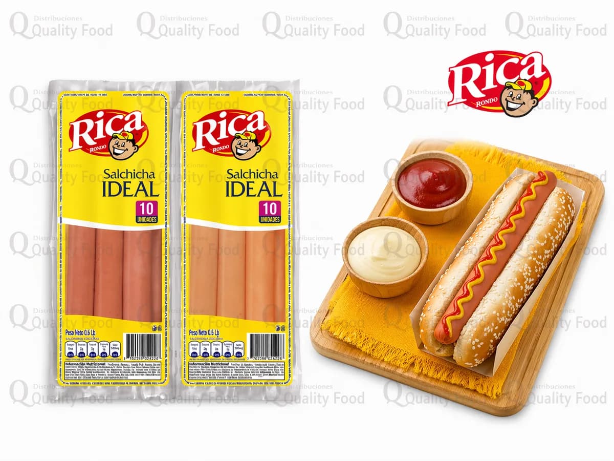 SALCHICHA IDEAL X 10 UNIDADES x611 gr