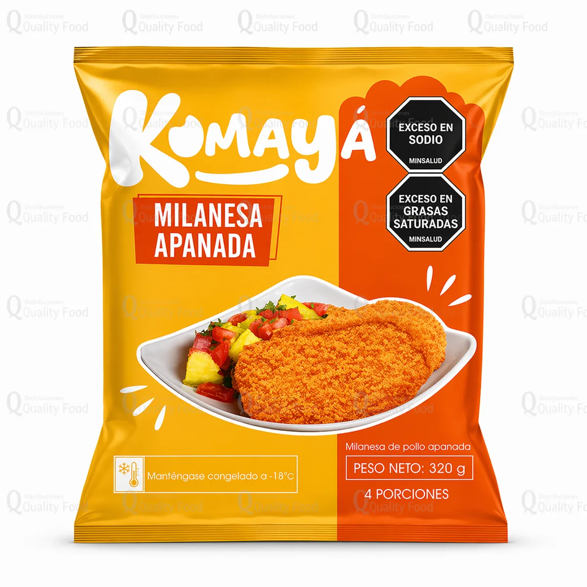 MILANESA DE POLLO KOMAYA X4 UNIDADES X 80 GR