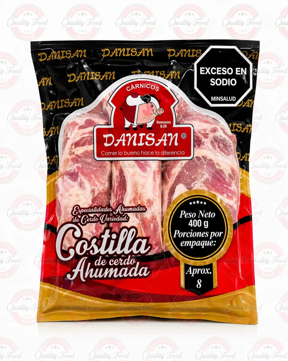 COSTILLA X 400 GR AHUMADA DANISAN