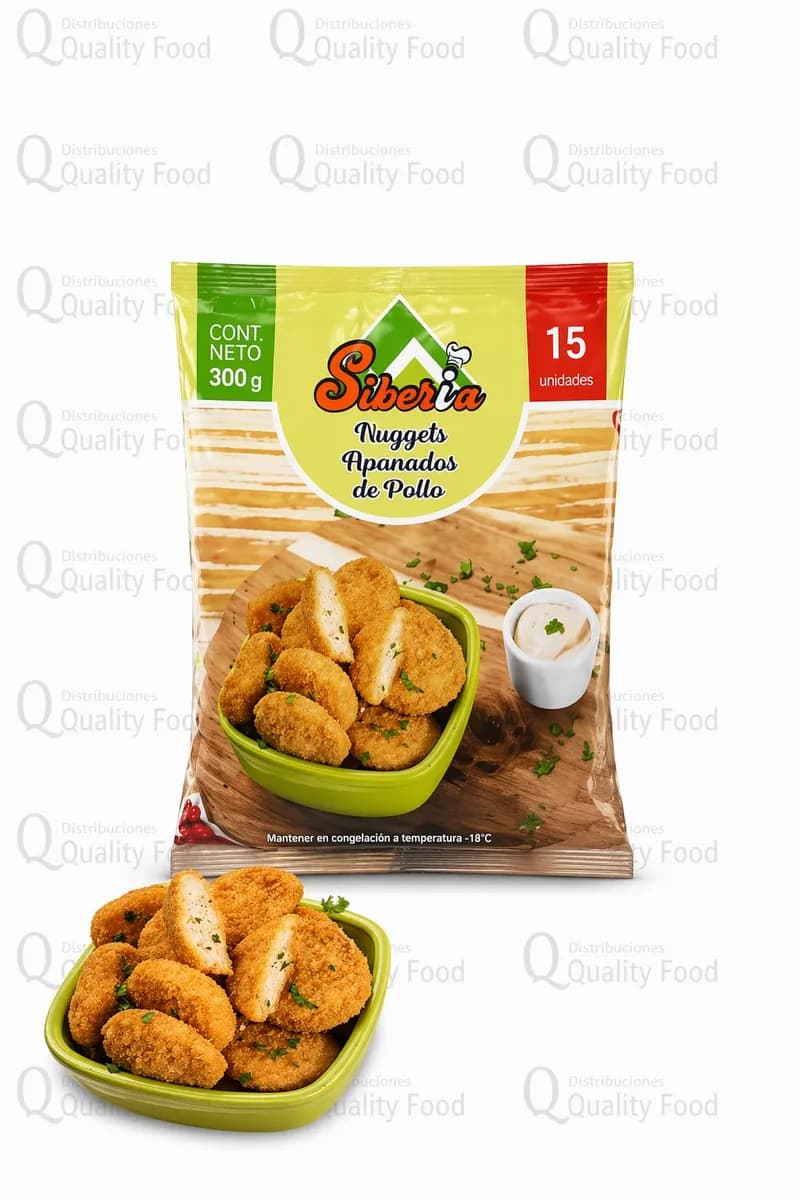 Nuggets apanados de pollo X 15 und X 300 grs