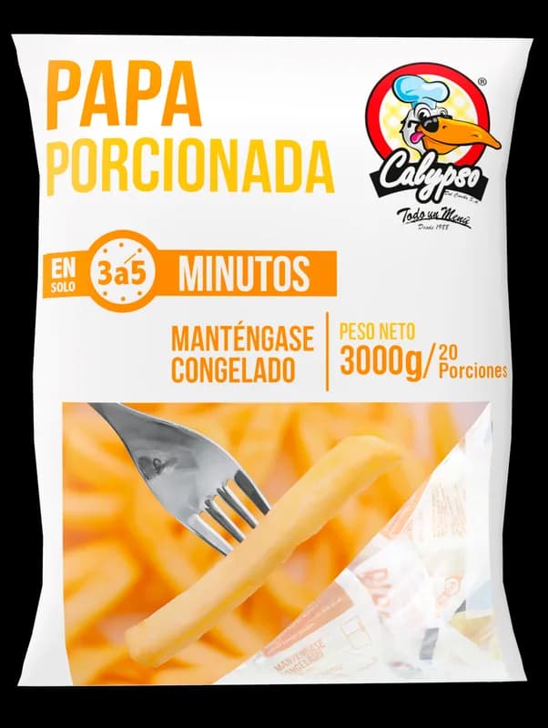 PAPA PORCIONADA X 150 X 20 PORCIONES NETO 3 KILOS