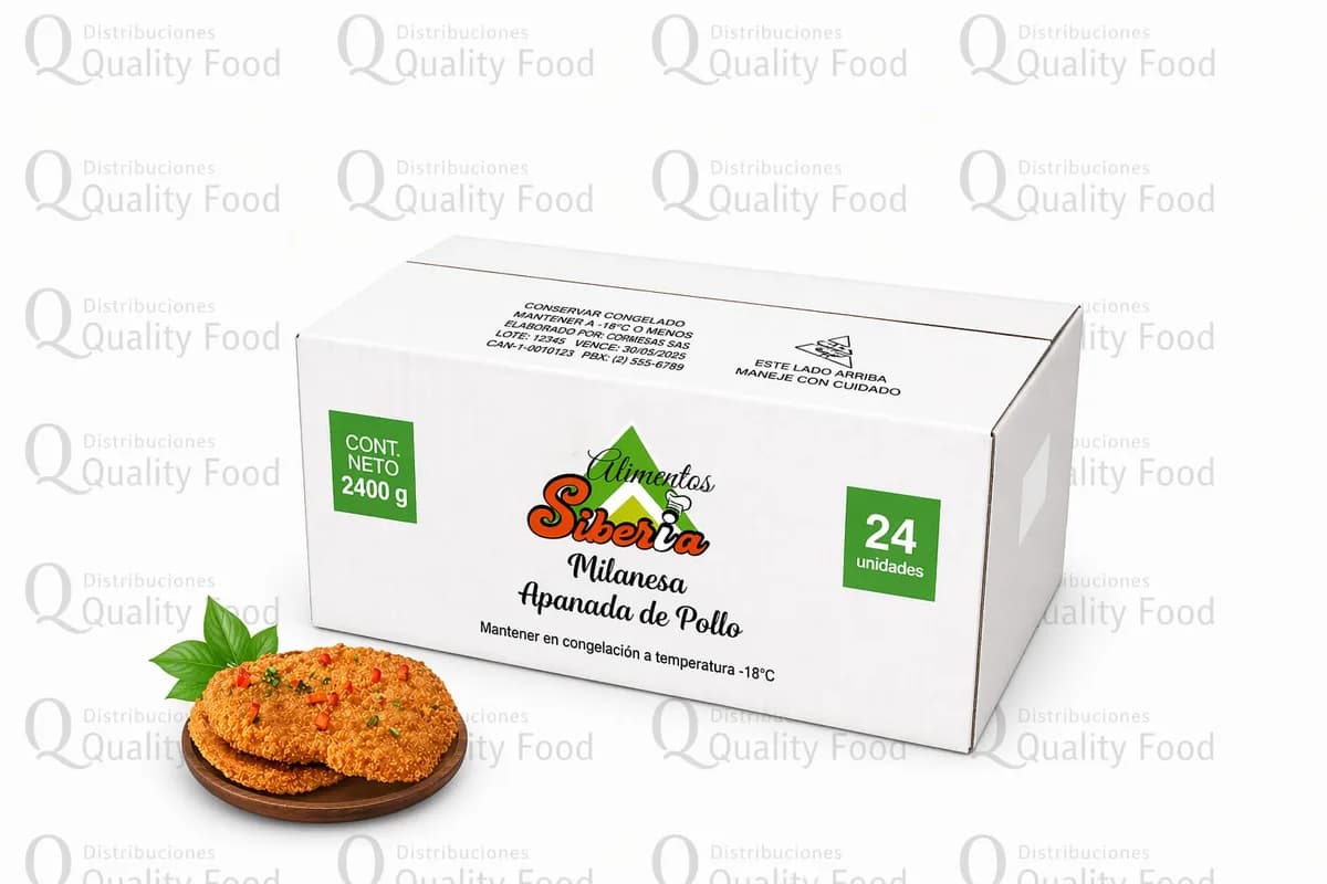 Milanesa apanada de pollo X 24 und X 100 grs
